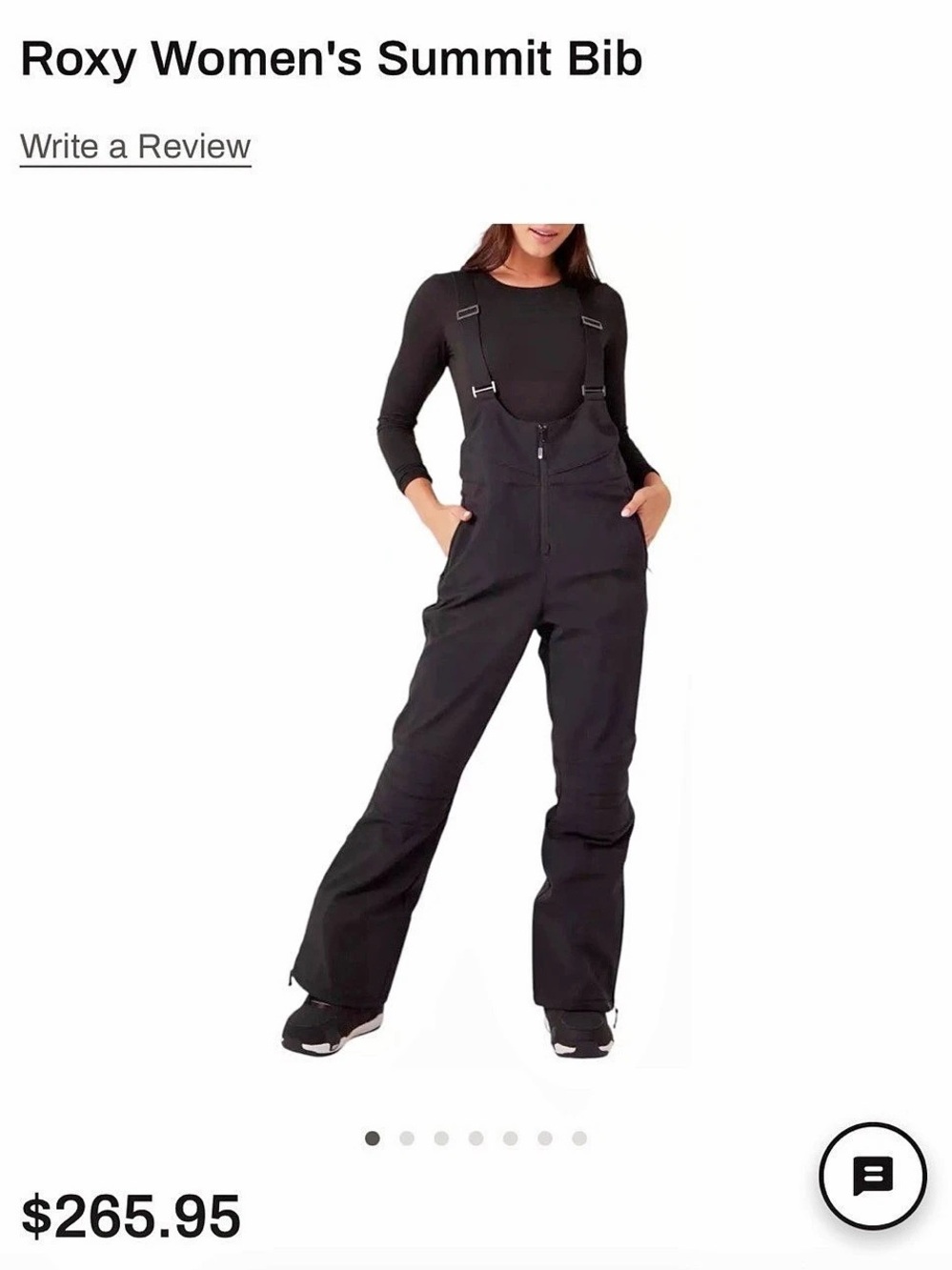 Roxy Women's Summit Bib Snow Pants Black XS
